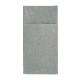 Serviette Kangourou en Airlaid Gris 40x40cm (30 unités)