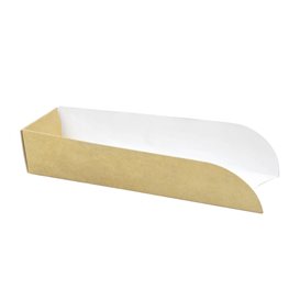 BIO Kartonnen frikandelbakjes kraft 17x5x3,5cm (100 stuks)