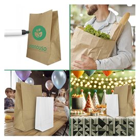 Sac en papier KRAFT sans anses 75g/m² 30+18x43cm (250 Utés)