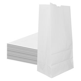 Sac en papier Kraft Blanc sans anses 60g/m² 18+11x34cm (25 Utés)