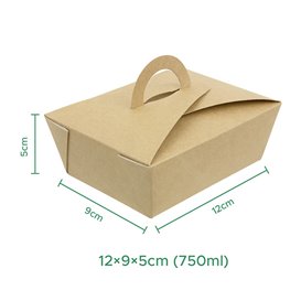 Boîte Kraft avec poignées "Gourmet Bag" 12x9x5cm (350 Utés)