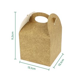 Papieren menu doos kraft 13,1x13,1x11,5cm (250 stuks)