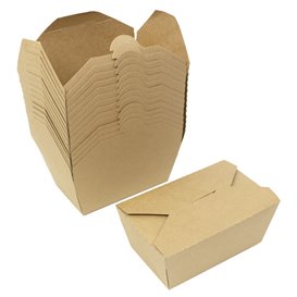 Boîte Américaine Kraft-Kraft 16x10x6,5cm 900ml (200 Utés)