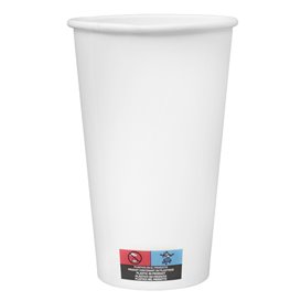 Gobelet Carton 16 Oz/500ml Blanc Ø9cm (25 Utés)