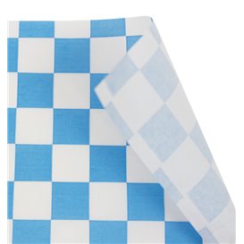 Graspapier inpakvellen “Vichy” Blauw 20x24,5cm (1.000 stuks)