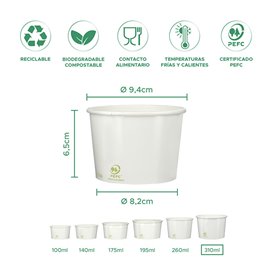 Pot à glace en Carton Ecologique 310ml (1200 Unités)