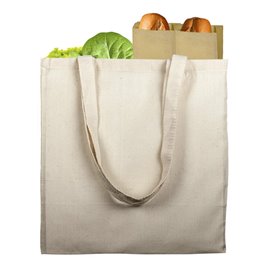 Katoenen Tas met Lange Hengsels Beige 38x42cm (25 stuks)