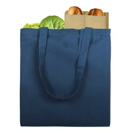 Sac Coton avec Anses Longues Bleu Marine 38x42cm (200 Utés)