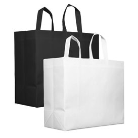 Sac Grand Non-Tissé PREMIUM Blanc 45+20x40cm (25 Utés)