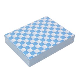 Graspapier inpakvellen “Vichy” Blauw 20x24,5cm (1.000 stuks)