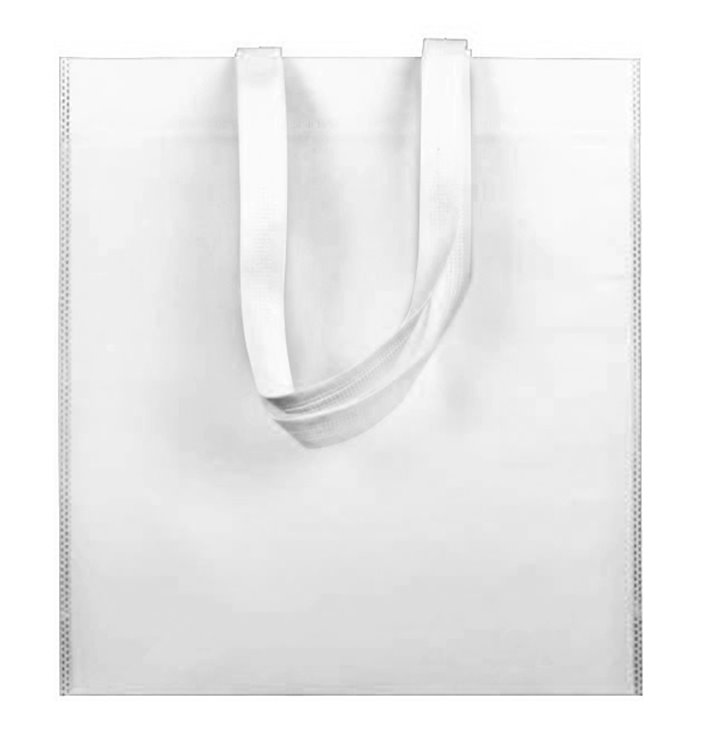 Sac Non-Tissé avec Anses Longues Blanc 38x42cm (25 Utés)