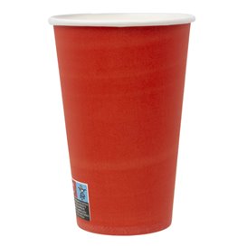 Kartonnen beker “Colours” Rood 600ml Ø9,4cm (20 stuks)