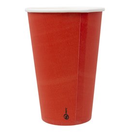 Kartonnen beker “Colours” Rood 600ml Ø9,4cm (20 stuks)