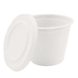 Couvercle en Canne à Sucre Blanc pour Pot 425ml Ø95mm (600 Utés)