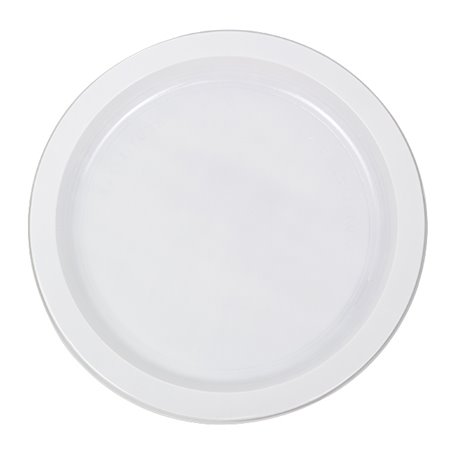 Assiette Plate Réutilisable Economique PS Blanc Ø22cm (550 Utés)