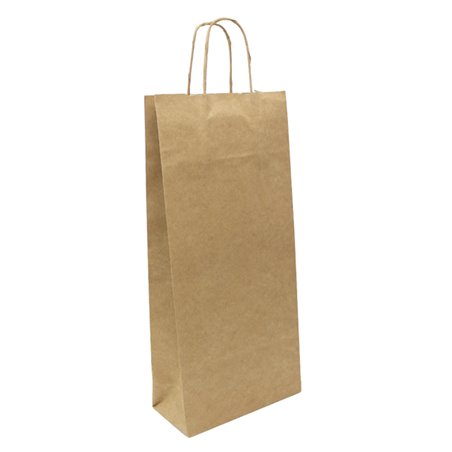 Sac en Papier Kraft Porte-Bouteilles 18+8x39cm (300 Utés)