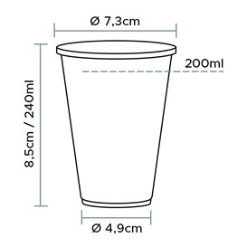 Gobelet en Plastique PP Réutilisable Blanc 240ml (2.000 Utés)