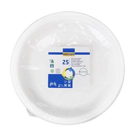 Assiette Creuse Réutilisable Economique PS Blanc Ø22cm (25 Utés)