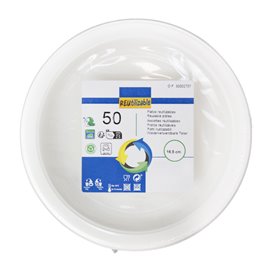 Assiette Plate Réutilisable Economique PS Blanc Ø16,5cm (50 Utés)