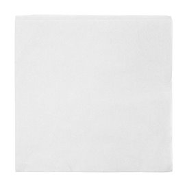 Serviette en Papier Molletonnée 40x40cm 2E Blanche (1.200 Utés)