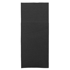 Serviette Kangourou en Papier Molletonnée 33x40cm Noire (600 Utés)