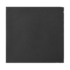 Serviette Cocktail en Papier Molletonnée 20x20cm Noire (100 Utés)