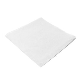 Serviette en Papier Molletonnée 40x40cm 2E Blanche (1.200 Utés)