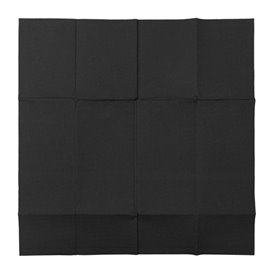 Serviette Kangourou en Papier Molletonnée 40x40cm Noire (30 Utés)