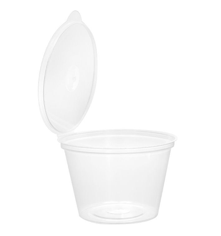 Pot Rond avec charnière APET Transparent 125ml (405 Utés)