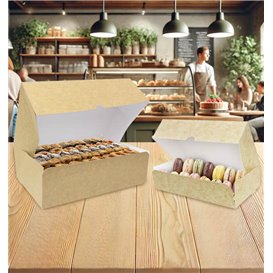 Boîte Pâtissière  en Carton Kraft 18,2x13,6x5,2cm 500g (280 Utés)