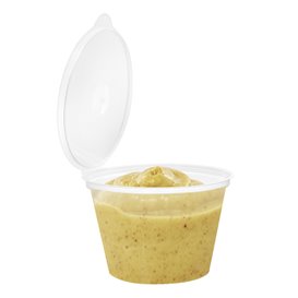 Pot Rond avec charnière APET Transparent 125ml (405 Utés)