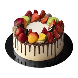 Papieren Cake cirkel zwart en wit 26cm (10 stuks)