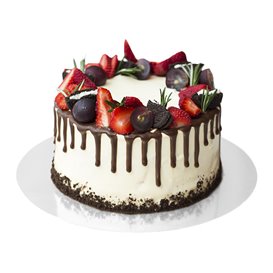 Papieren Cake cirkel goud en wit 18cm (10 stuks)