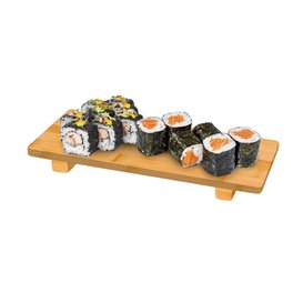 Base en Bambou Naturel pour Sushi 30x11x2,5cm (40 Utés)