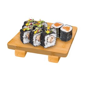 Base en Bambou Naturel pour Sushi 15x15x2,5cm (40 Utés)