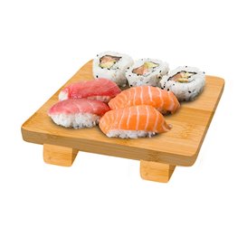 Base en Bambou Naturel pour Sushi 15x15x2,5cm (40 Utés)