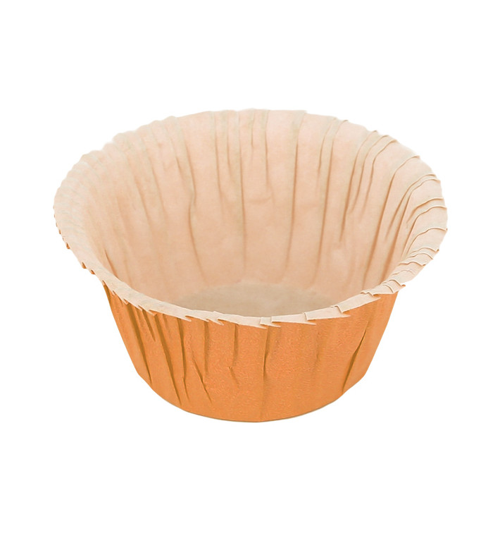 Cupcake vorm voering oranje 4,9x3,8x7,5cm 