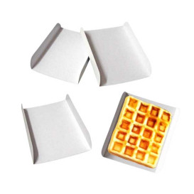 Emballage blanc pour gaufre 15x13x2 cm (100 Utés)