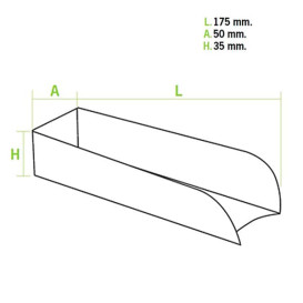 BIO Kartonnen frikandelbakjes kraft 17x5x3,5cm (1000 stuks)