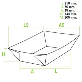 Barquette Carton 300ml Kraft 11,0x7,0x3,5cm (25 Utés)