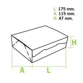 Papier bakkerij doos roze 17,5x11,5x4,7cm 250g (360 stuks)