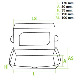 Barquette kraft écologique 19x10x3,5cm 480ml (10 Utés)