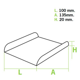 Emballage blanc pour gaufre 13,5x10cm (100 Utés)