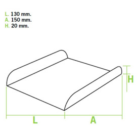 Emballage blanc pour gaufre 15x13x2 cm (100 Utés)