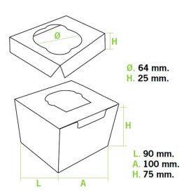 Papieren Cake vorm zak 1 Slot 11x10x7,5cm (200 stuks)