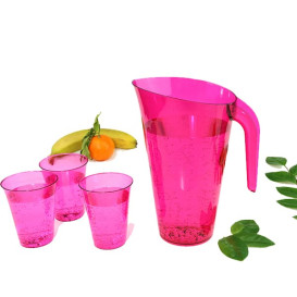 Plastic pot PS Herbruikbaar framboos 1.500 ml (20 stuks)