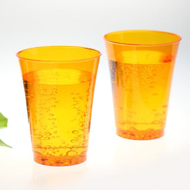 Plastic PS beker Geïnjecteerde glascider oranje 230 ml (150 stuks)