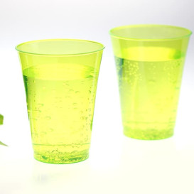 Plastic PS beker Geïnjecteerde glascider groen 230 ml (10 stuks) 