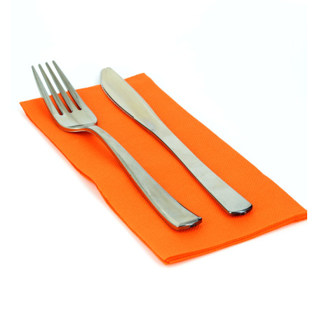 Serviette Papier molletonnée 1/8 40X40 Orange (50 Unités)