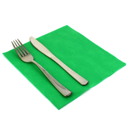 Serviette Papier Molletonnée 40x40 Vert (50 Unités)